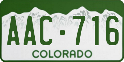 CO license plate AAC716