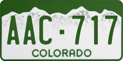 CO license plate AAC717