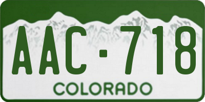 CO license plate AAC718