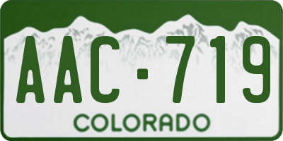 CO license plate AAC719