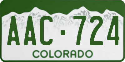 CO license plate AAC724