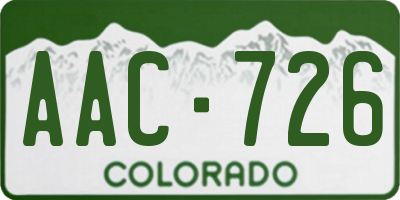 CO license plate AAC726