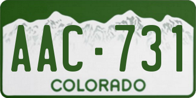 CO license plate AAC731