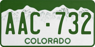 CO license plate AAC732