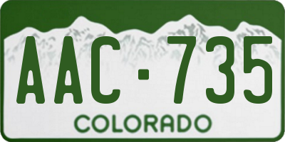 CO license plate AAC735