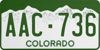 CO license plate AAC736