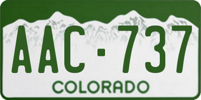 CO license plate AAC737