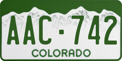 CO license plate AAC742