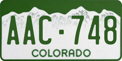 CO license plate AAC748