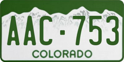 CO license plate AAC753
