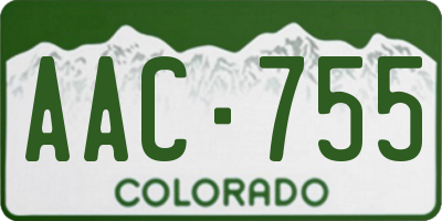 CO license plate AAC755