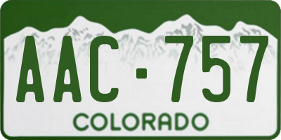CO license plate AAC757