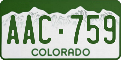 CO license plate AAC759