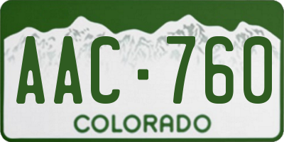 CO license plate AAC760