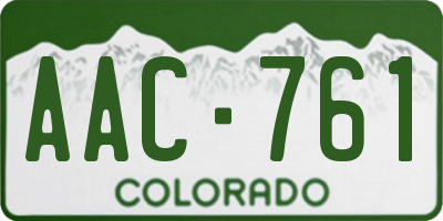 CO license plate AAC761