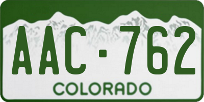 CO license plate AAC762