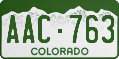 CO license plate AAC763