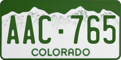 CO license plate AAC765
