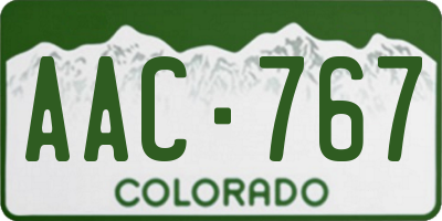 CO license plate AAC767