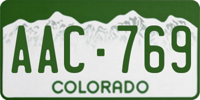 CO license plate AAC769