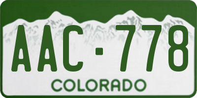 CO license plate AAC778