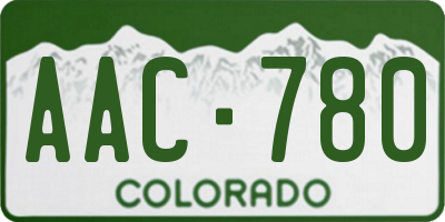 CO license plate AAC780