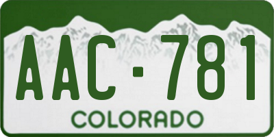 CO license plate AAC781