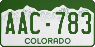 CO license plate AAC783