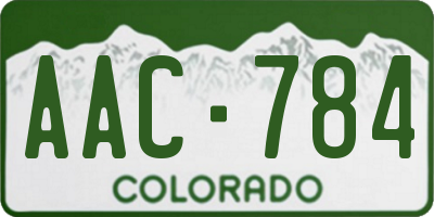 CO license plate AAC784