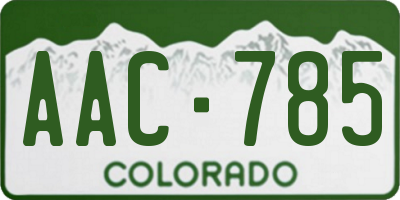 CO license plate AAC785