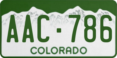 CO license plate AAC786