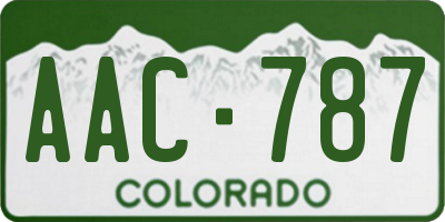 CO license plate AAC787