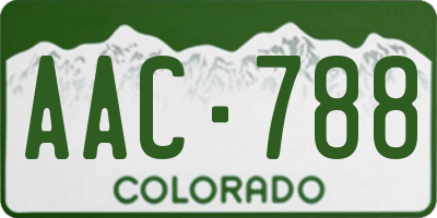 CO license plate AAC788