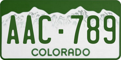 CO license plate AAC789