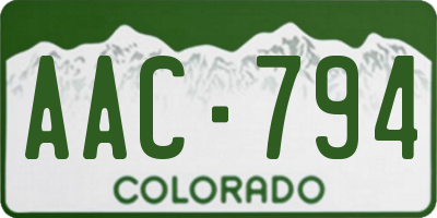 CO license plate AAC794