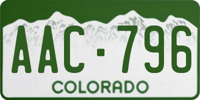 CO license plate AAC796