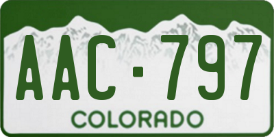 CO license plate AAC797