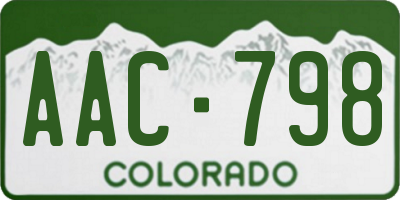 CO license plate AAC798