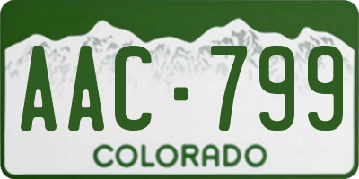 CO license plate AAC799