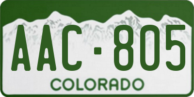 CO license plate AAC805