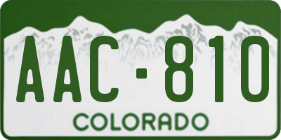 CO license plate AAC810