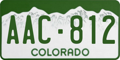 CO license plate AAC812