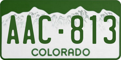 CO license plate AAC813