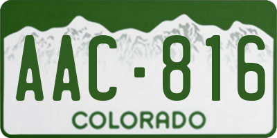 CO license plate AAC816