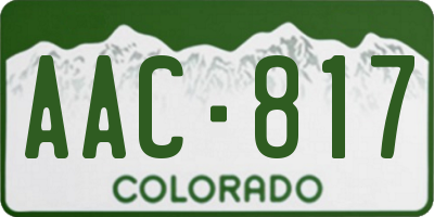 CO license plate AAC817