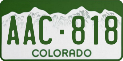CO license plate AAC818