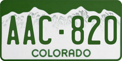 CO license plate AAC820