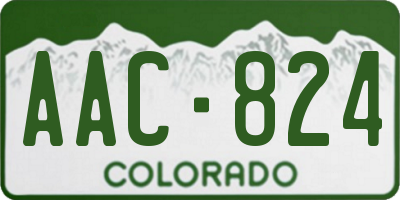 CO license plate AAC824