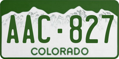 CO license plate AAC827