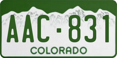 CO license plate AAC831